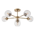 Endon 103171 - Pendelkrona ALLEGRA 6xE14/7W/230V mässing/genomskinlig