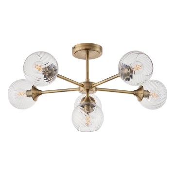 Endon 103171 - Pendelkrona ALLEGRA 6xE14/7W/230V mässing/genomskinlig