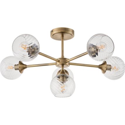 Endon 103171 - Pendelkrona ALLEGRA 6xE14/7W/230V mässing/genomskinlig