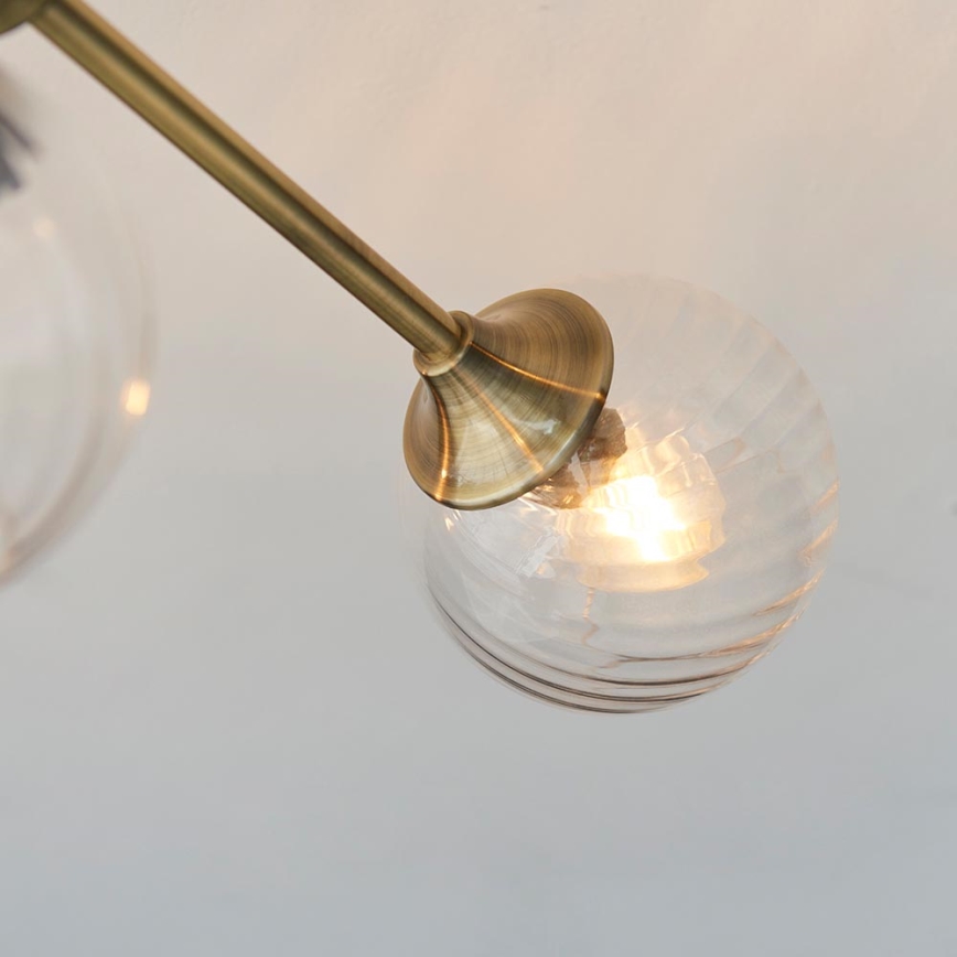 Endon 103171 - Pendelkrona ALLEGRA 6xE14/7W/230V mässing/genomskinlig