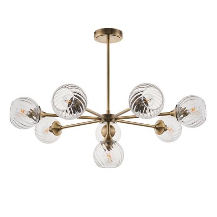 Endon 103172 - Pendelkrona ALLEGRA 8xE14/7W/230V mässing/genomskinlig