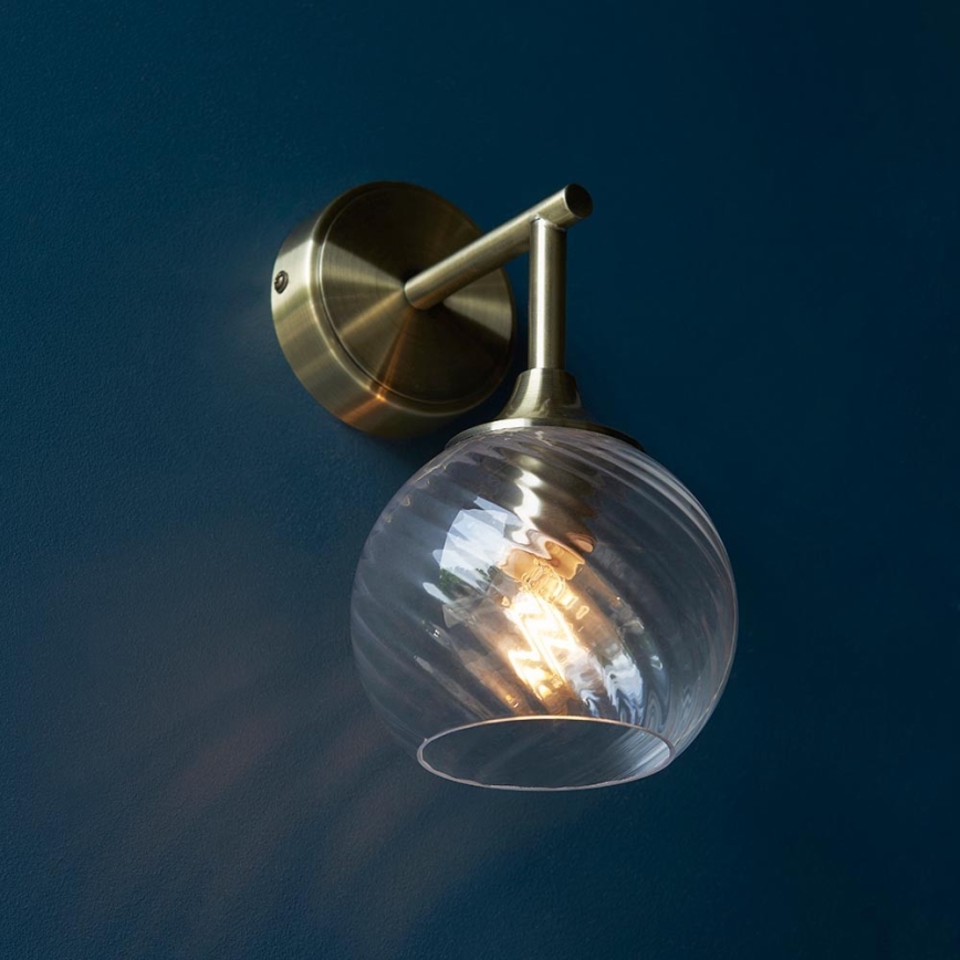 Endon 103173 - Vägglampa ALLEGRA 1xE14/7W/230V mässing/genomskinlig