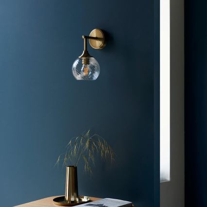 Endon 103173 - Vägglampa ALLEGRA 1xE14/7W/230V mässing/genomskinlig