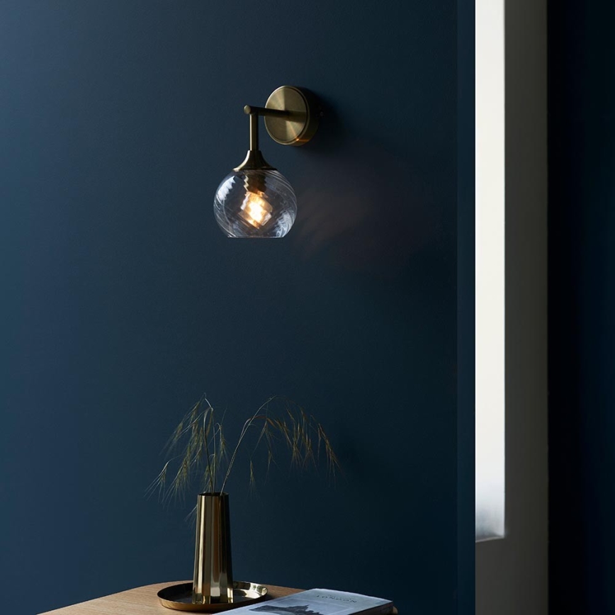 Endon 103173 - Vägglampa ALLEGRA 1xE14/7W/230V mässing/genomskinlig