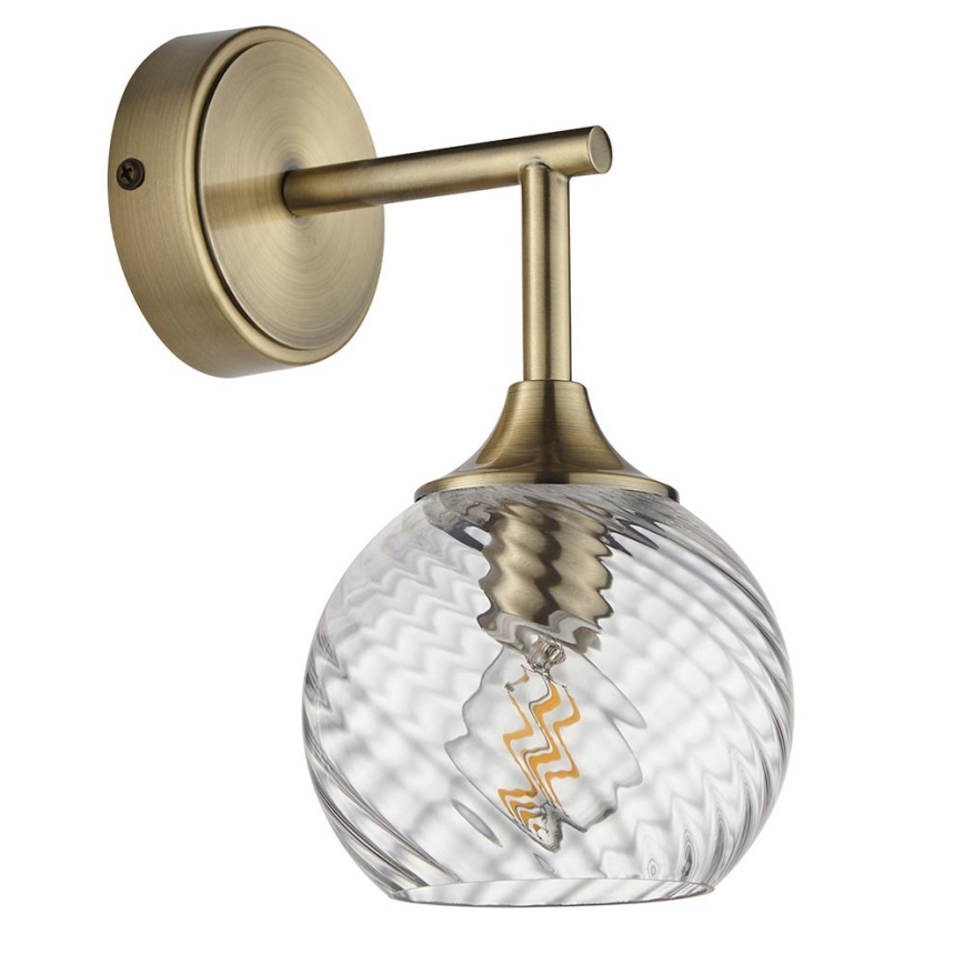Endon 103173 - Vägglampa ALLEGRA 1xE14/7W/230V mässing/genomskinlig