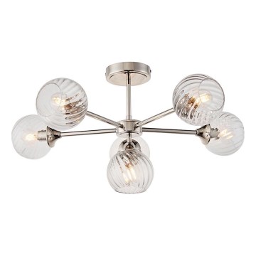 Endon 104050 - Pendelkrona ALLEGRA 6xE14/7W/230V skinande krom/genomskinlig