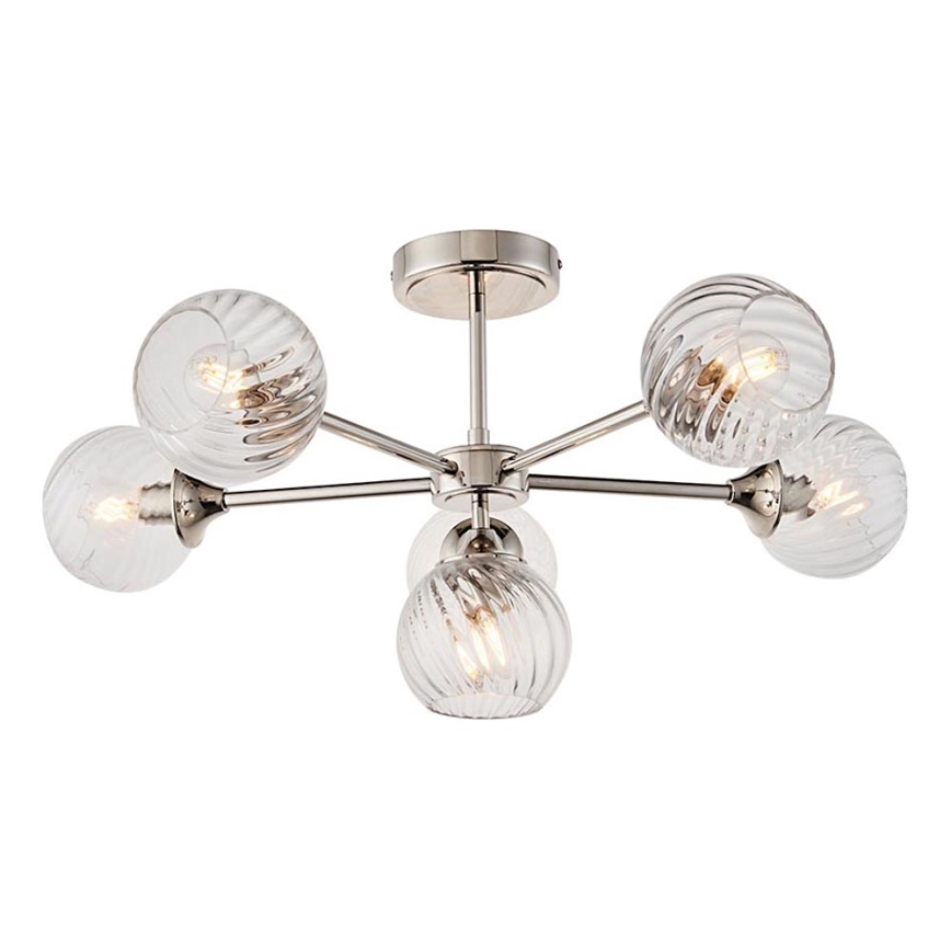 Endon 104050 - Pendelkrona ALLEGRA 6xE14/7W/230V skinande krom/genomskinlig