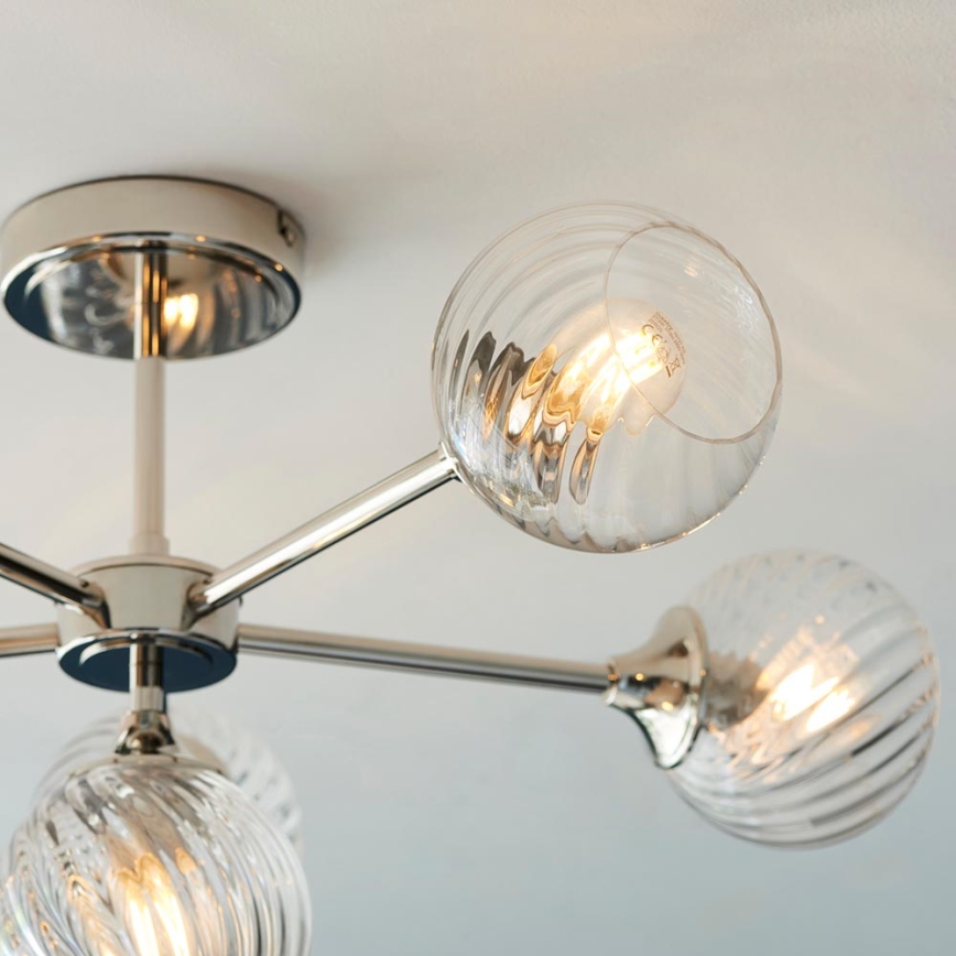 Endon 104050 - Pendelkrona ALLEGRA 6xE14/7W/230V skinande krom/genomskinlig