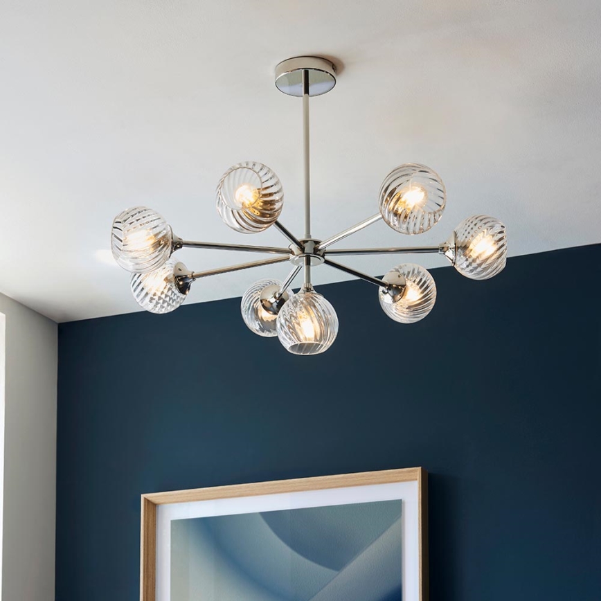 Endon 104051 - Ljuskrona på stång ALLEGRA 8xE14/7W/230V polerad krom