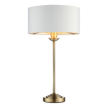 Endon 104054 - Bordslampa HIGHCLERE 1xE14/7W/230V vit/mässing diameter 25 cm