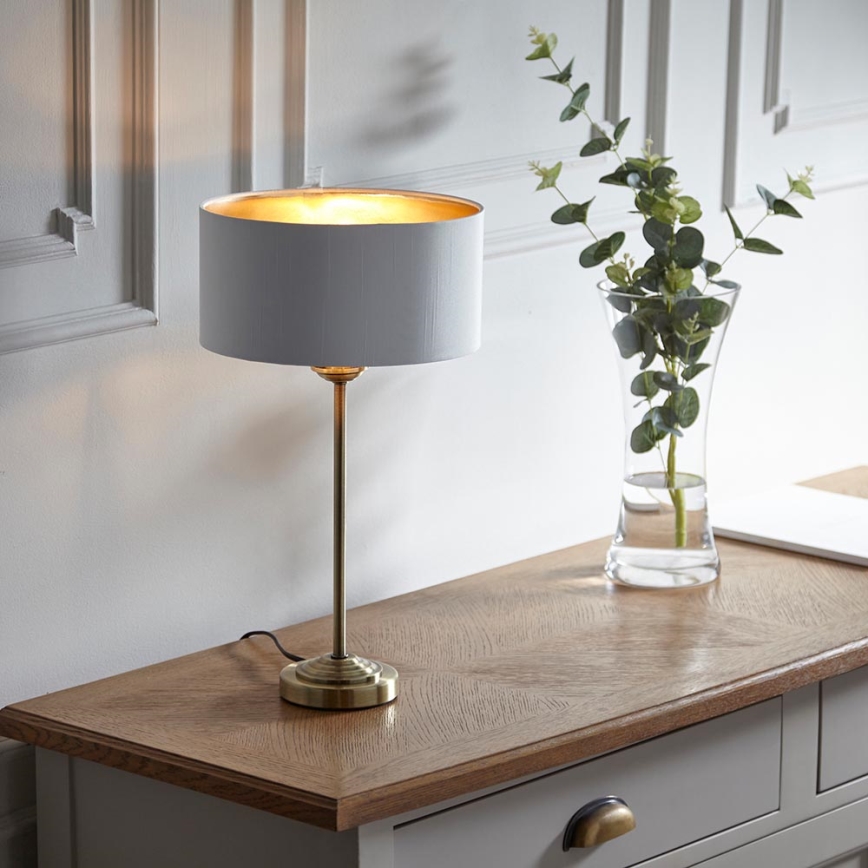 Endon 104054 - Bordslampa HIGHCLERE 1xE14/7W/230V vit/mässing diameter 25 cm