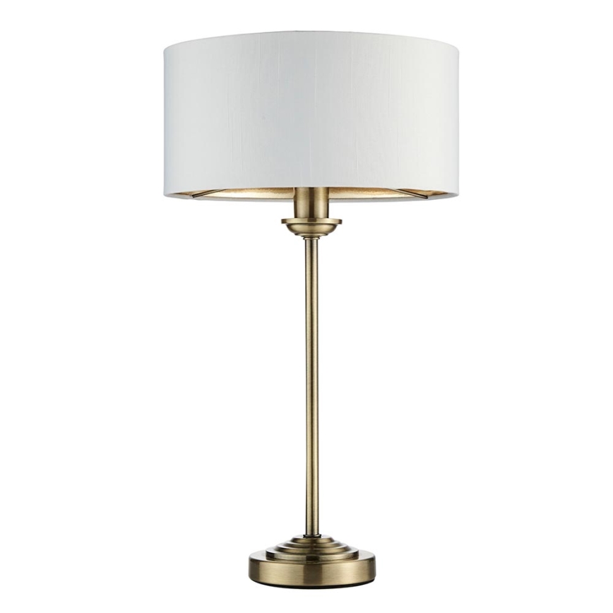 Endon 104054 - Bordslampa HIGHCLERE 1xE14/7W/230V vit/mässing diameter 25 cm