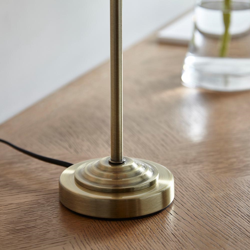 Endon 104054 - Bordslampa HIGHCLERE 1xE14/7W/230V vit/mässing diameter 25 cm