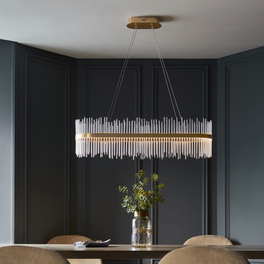 Endon 104082 - Dimbar LED-pendellampa med vajer ADRIEL LED/47W/230V 3000K guld/klart glas