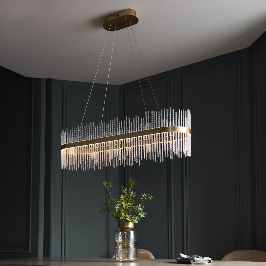 Endon 104082 - Dimbar LED-pendellampa med vajer ADRIEL LED/47W/230V 3000K guld/klart glas