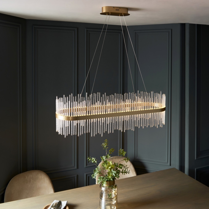 Endon 104082 - Dimbar LED-pendellampa med vajer ADRIEL LED/47W/230V 3000K guld/klart glas