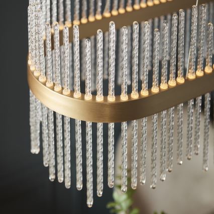 Endon 104082 - Dimbar LED-pendellampa med vajer ADRIEL LED/47W/230V 3000K guld/klart glas