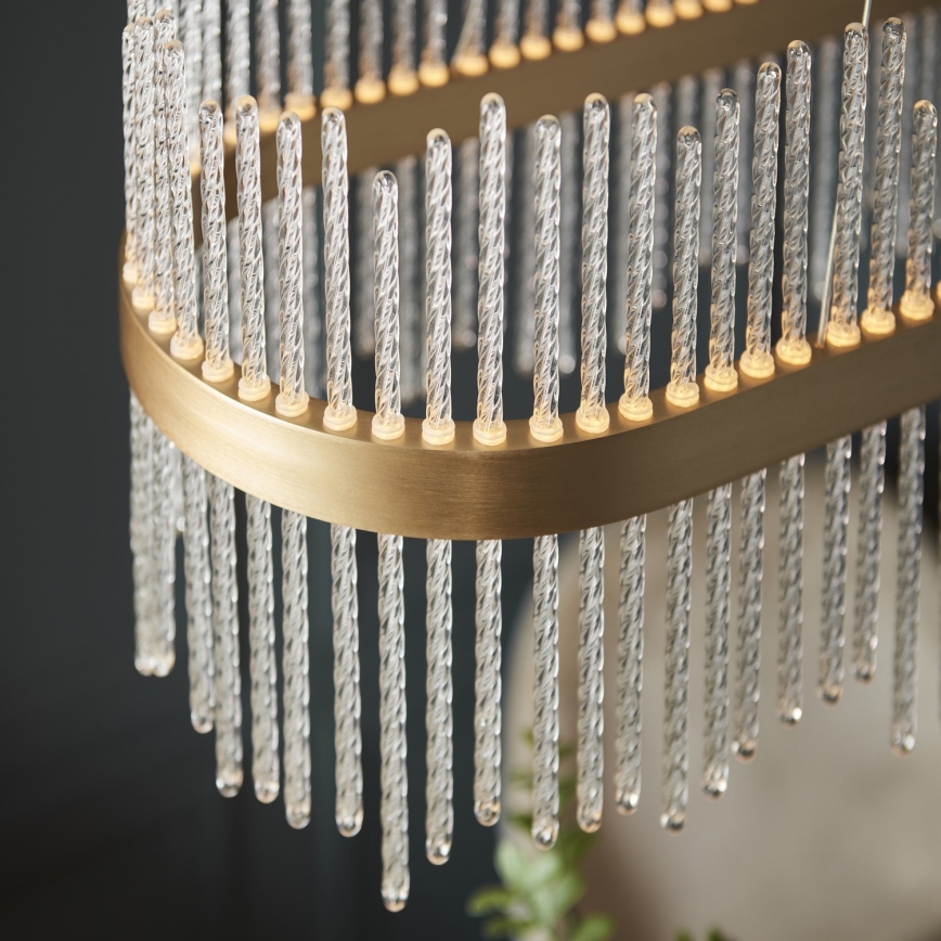 Endon 104082 - Dimbar LED-pendellampa med vajer ADRIEL LED/47W/230V 3000K guld/klart glas
