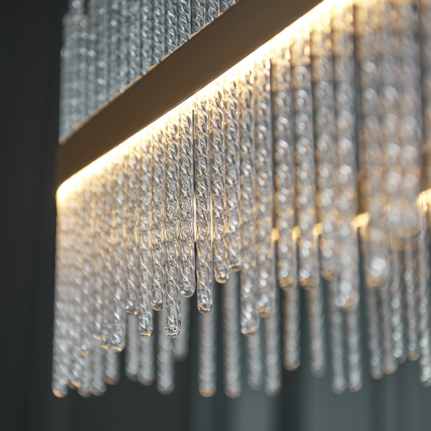 Endon 104082 - Dimbar LED-pendellampa med vajer ADRIEL LED/47W/230V 3000K guld/klart glas