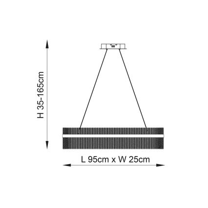 Endon 104082 - Dimbar LED-pendellampa med vajer ADRIEL LED/47W/230V 3000K guld/klart glas