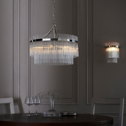 Endon 104112 - Ljuskrona med kedja MARIETTA 5xE14/7W/230V, blank krom/klart glas