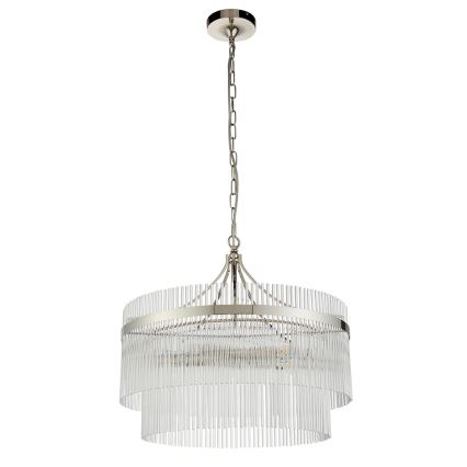 Endon 104112 - Ljuskrona med kedja MARIETTA 5xE14/7W/230V, blank krom/klart glas