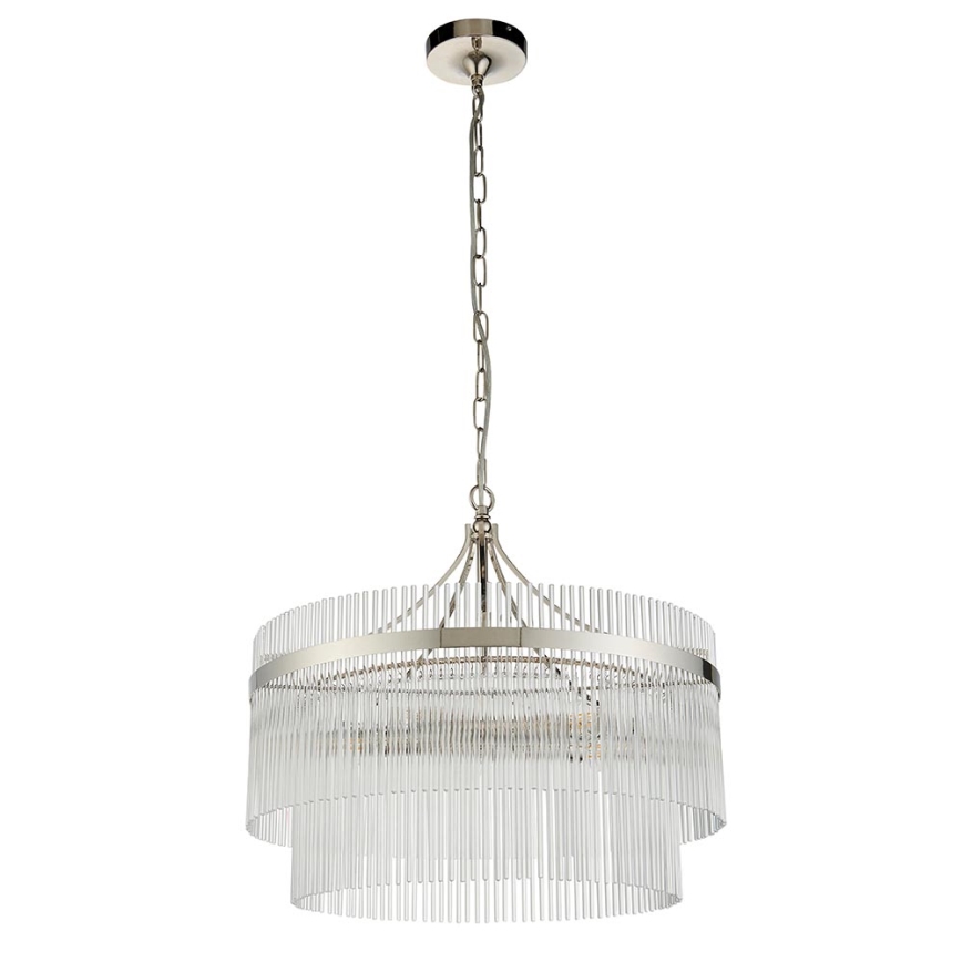 Endon 104112 - Ljuskrona med kedja MARIETTA 5xE14/7W/230V, blank krom/klart glas