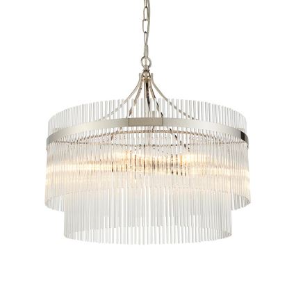 Endon 104112 - Ljuskrona med kedja MARIETTA 5xE14/7W/230V, blank krom/klart glas