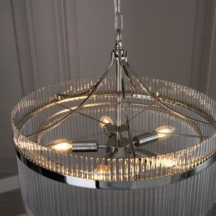 Endon 104112 - Ljuskrona med kedja MARIETTA 5xE14/7W/230V, blank krom/klart glas