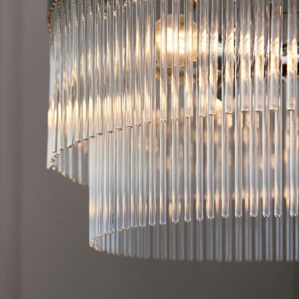 Endon 104112 - Ljuskrona med kedja MARIETTA 5xE14/7W/230V, blank krom/klart glas