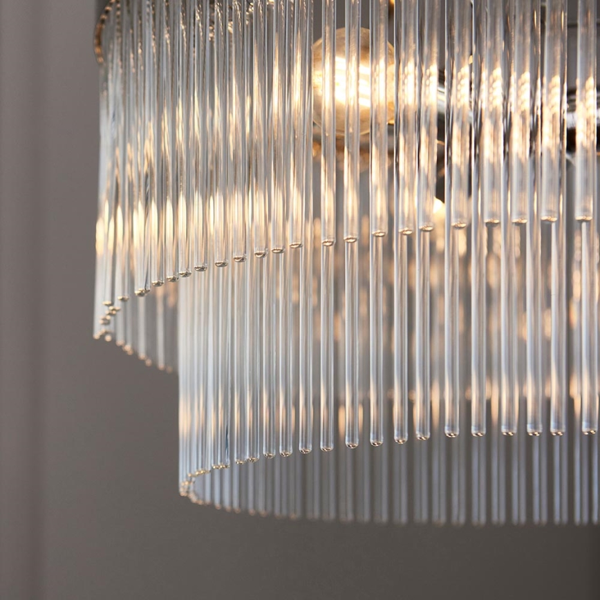 Endon 104112 - Ljuskrona med kedja MARIETTA 5xE14/7W/230V, blank krom/klart glas