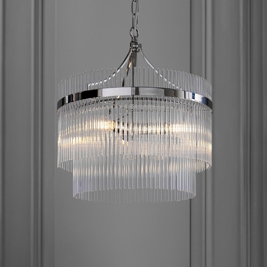 Endon 104113 - Taklampa med kedja MARIETTA 3xE14/7W/230V polerad krom