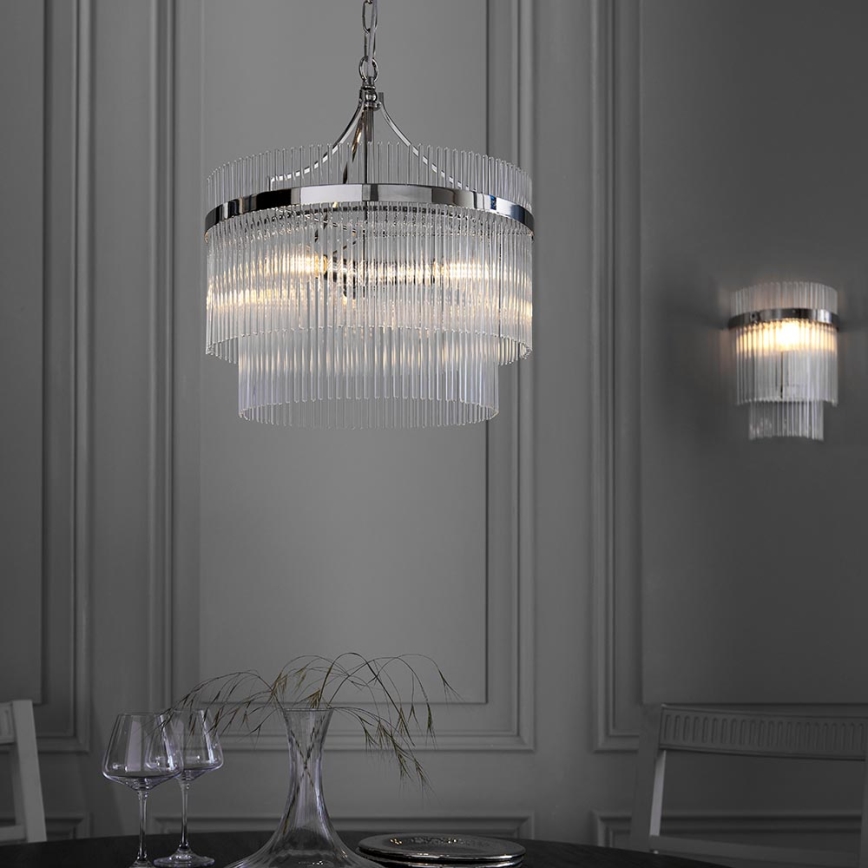 Endon 104113 - Taklampa med kedja MARIETTA 3xE14/7W/230V polerad krom