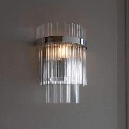 Endon 104114 - Vägglampa MARIETTA 1xE14/6W/230V skinande krom/genomskinlig