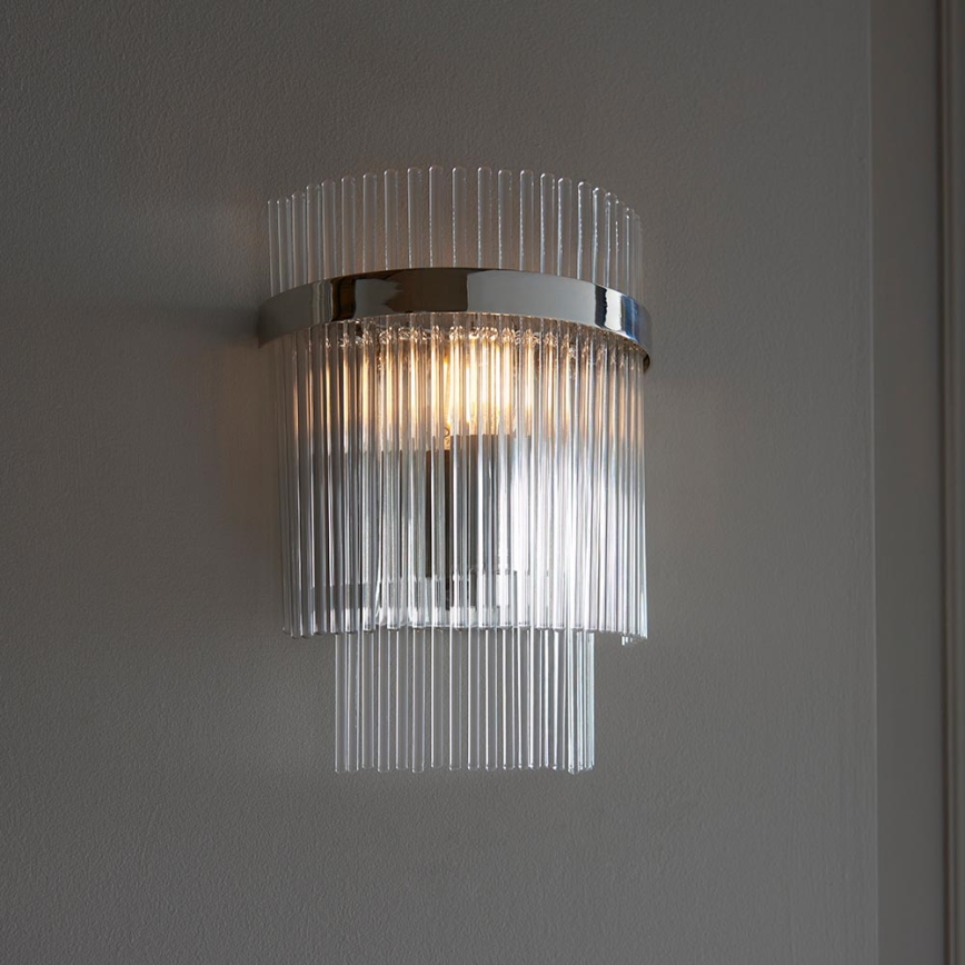 Endon 104114 - Vägglampa MARIETTA 1xE14/6W/230V skinande krom/genomskinlig