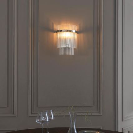 Endon 104114 - Vägglampa MARIETTA 1xE14/6W/230V skinande krom/genomskinlig