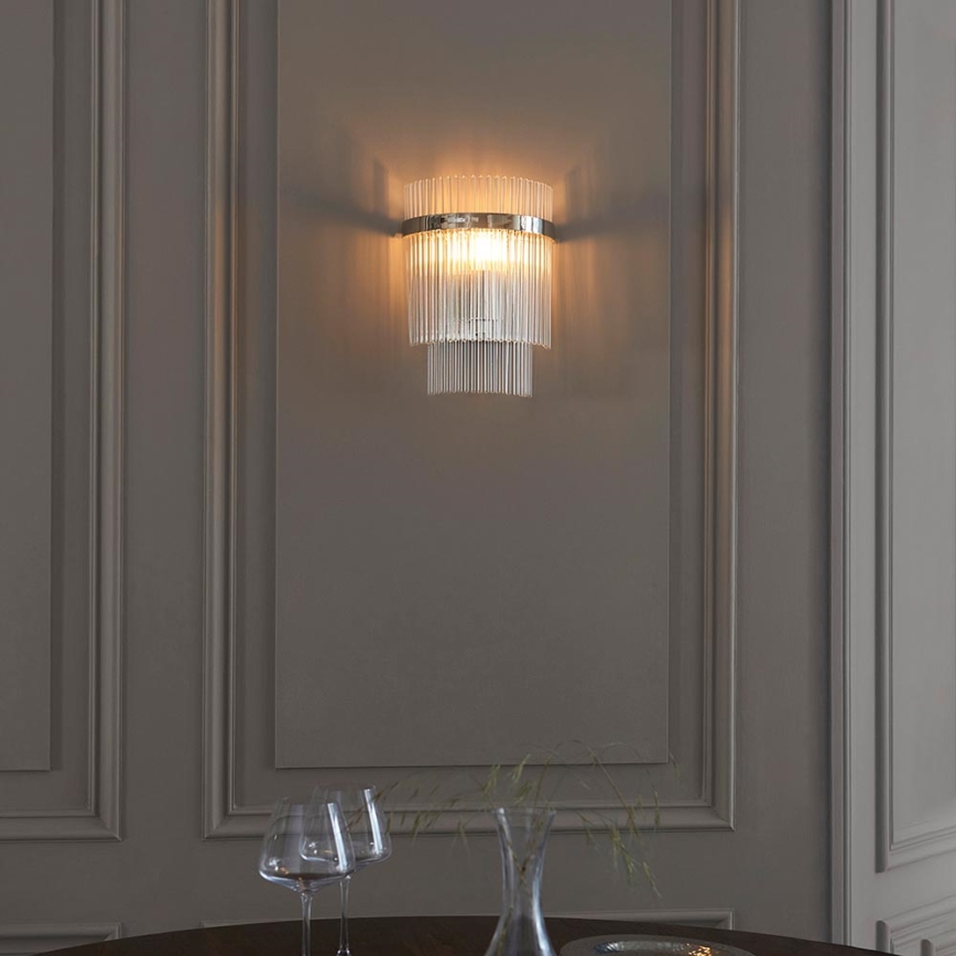 Endon 104114 - Vägglampa MARIETTA 1xE14/6W/230V skinande krom/genomskinlig