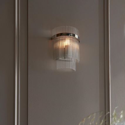 Endon 104114 - Vägglampa MARIETTA 1xE14/6W/230V skinande krom/genomskinlig
