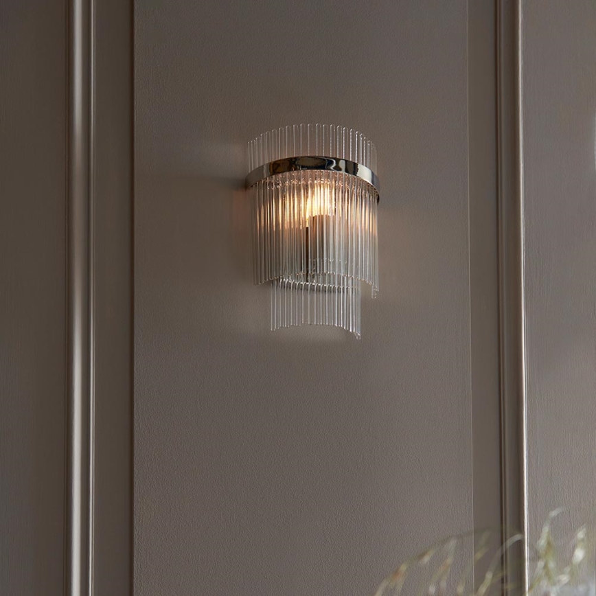 Endon 104114 - Vägglampa MARIETTA 1xE14/6W/230V skinande krom/genomskinlig