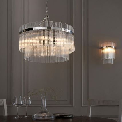 Endon 104114 - Vägglampa MARIETTA 1xE14/6W/230V skinande krom/genomskinlig