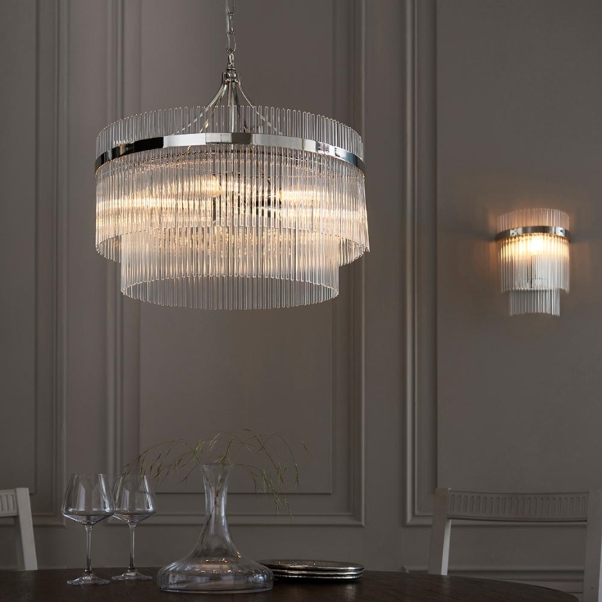 Endon 104114 - Vägglampa MARIETTA 1xE14/6W/230V skinande krom/genomskinlig