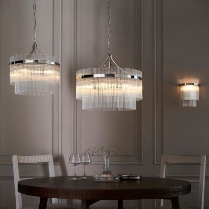 Endon 104114 - Vägglampa MARIETTA 1xE14/6W/230V skinande krom/genomskinlig