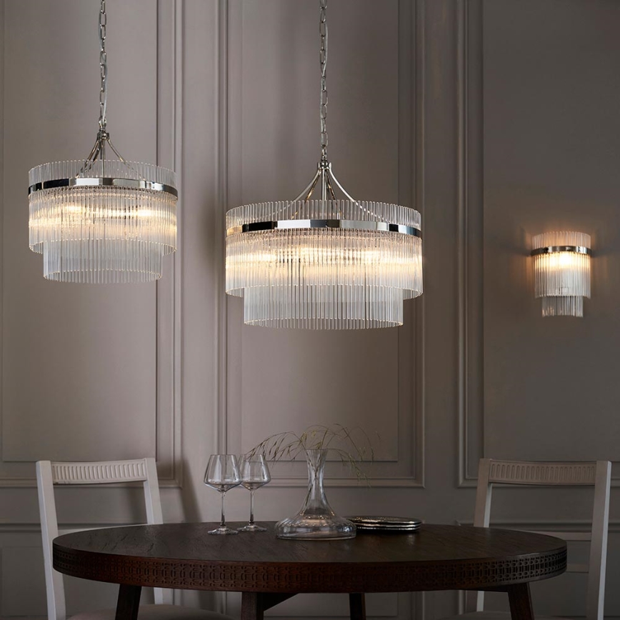 Endon 104114 - Vägglampa MARIETTA 1xE14/6W/230V skinande krom/genomskinlig