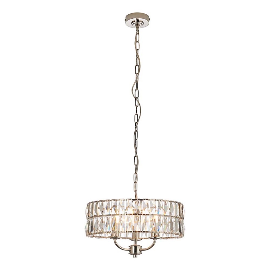 Endon 104466 - Ljuskrona på kedja CLIFTON 3xE14/6W/230V skinande krom/genomskinlig diameter 38,5 cm