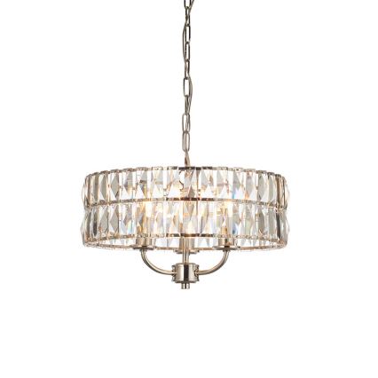 Endon 104466 - Ljuskrona på kedja CLIFTON 3xE14/6W/230V skinande krom/genomskinlig diameter 38,5 cm