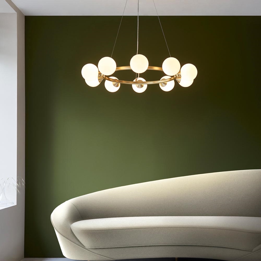 Endon 106008 - Pendellampa med kabel OTIS 10xG9/3W/230V guldfärgad
