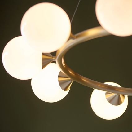 Endon 106008 - Pendellampa med kabel OTIS 10xG9/3W/230V guldfärgad