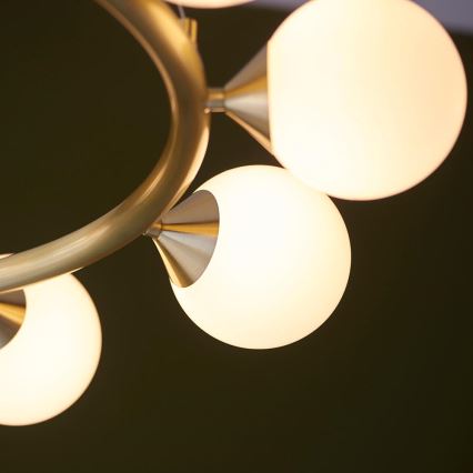 Endon 106008 - Pendellampa med kabel OTIS 10xG9/3W/230V guldfärgad