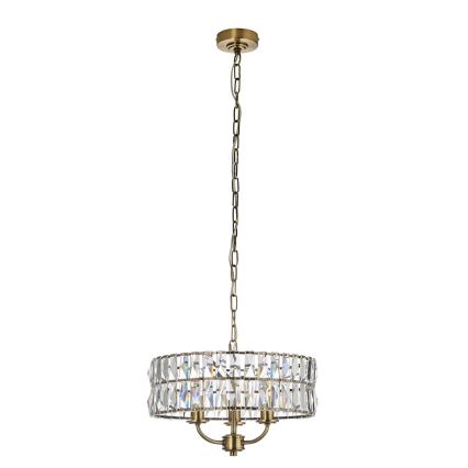 Endon 106243 - Ljuskrona med kedja CLIFTON 3xE14/6W/230V Ø 38,5 cm mässing/klar