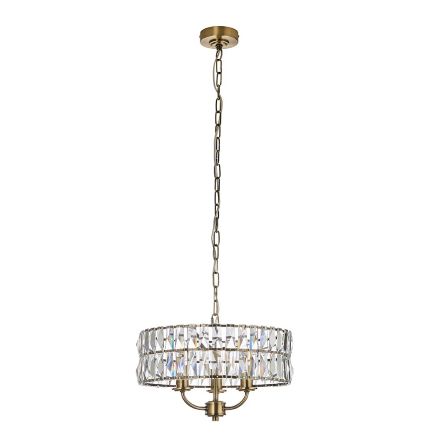 Endon 106243 - Ljuskrona med kedja CLIFTON 3xE14/6W/230V Ø 38,5 cm mässing/klar